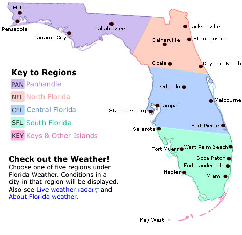 Florida Regions Map Florida Eco Travel Guide